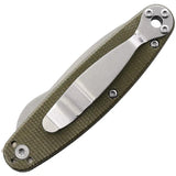 BRK Churp Linerlock Knife With D2 Blade And Green Canvas Micarta Handle EDC Ready With Pocket Clip by BRK Designed by ESEE