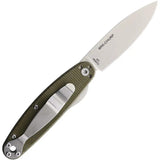 BRK Churp Linerlock Knife With D2 Blade And Green Canvas Micarta Handle EDC Ready With Pocket Clip by BRK Designed by ESEE