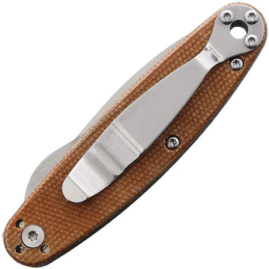 BRK Churp Linerlock Knife By ESEE D2 Satin Blade Brown Micarta Handle For EDC Enthusiasts by BRK Designed by ESEE