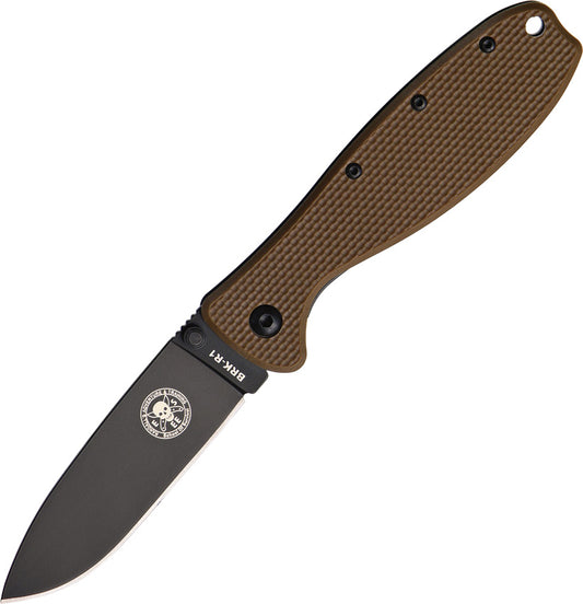 BRK Designed by ESEE Zancudo Framelock BRKR1CBB COYOTE BROWN/ BLK BLD