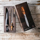 Brusletto Hunter Premium Fixed Blade Knife For Outdoorsmen 7.5 Inch Satin Blade Birch Handle Leather Sheath by Brusletto