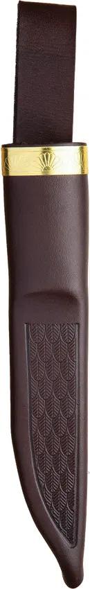 Brusletto Roy Fixed Blade Knife 4.5in Satin Blade Premium Birch Handle Brass Guard Leather Sheath Outdoors BO10113 by Brusletto