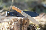 Brusletto Villmarka Fixed Blade Knife 8.88 Inch Satin 440C Olive Wood Handle Rugged Outdoorsman Gift by Brusletto