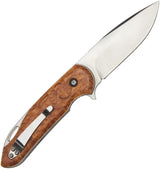 Brusletto Natten Linerlock Pocket Knife 3.5 Inch Satin Sandvik 12C27 Blade Birch Handle EDC Ready by Brusletto