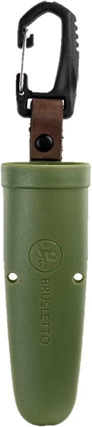 Brusletto Kongla Premium Fixed Blade Knife For Outdoorsmen OD Green Satin 6 Inch 1.4116 Steel With Sheath by Brusletto