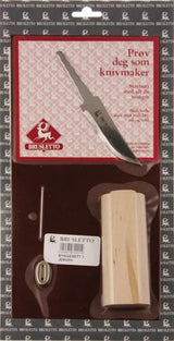 Brusletto Jerven DIY Knife Kit For Hobbyists Complete All In One Leather Blade Blank Needle Thread Wood Block by Brusletto