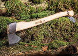 Bison 1879 Oberharzer Axe 24In Outdoorsmen With 6.5In Steel Head 4.5In Cutting Edge Oiled Hickory Handle Leather Sheath by Bison 1879