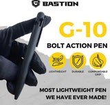 Bastion Bolt Action Pen Black G10 For EDC Enthusiasts With Pocket Clip Parker Style Ink by Bastion