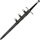 Battle Tested Western Medieval Sword BT-2709 44in 1060HC Satin Blade Leather Wrapped Handle For Reenactors by Battle Tested