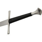 Battle Tested Western Medieval Sword BT-2709 44in 1060HC Satin Blade Leather Wrapped Handle For Reenactors by Battle Tested