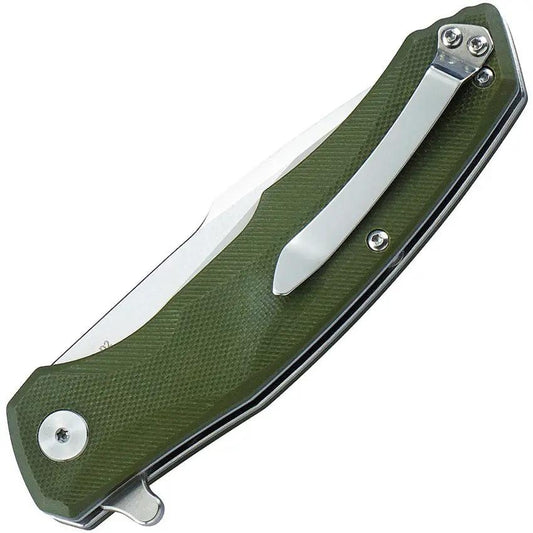 Bestech Knives Warwolf G10 Linerlock Extended Tang Knife 3.5in D2 Satin Blade OD Green Handle EDC Ready by Bestech Knives