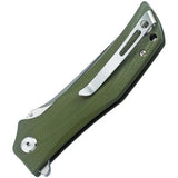 Bestech Scimitar G10 Liner Lock Knife BG05B1 Premium D2 Satin Blade Extended Tang Green Handle for EDC by Bestech Knives