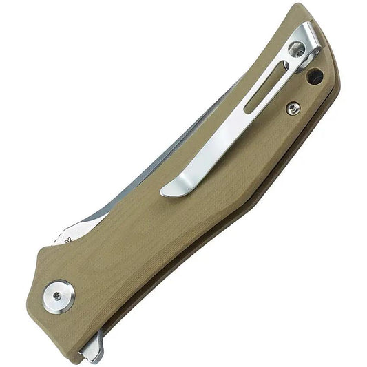 Bestech Scimitar G10 Linerlock Tan Handle D2 Blade Premium EDC Knife for Knife Enthusiasts by Bestech Knives