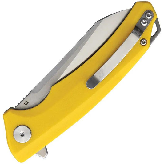 Bestech Texel Liner Lock Knife With D2 Blade, Yellow G10 Handle, Extended Tang, EDC by Bestech Knives