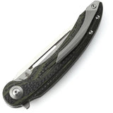 Bestech Irida Linerlock Knife CF G10 Green BG25F Premium EDC with 154CM Blade Extended Tang by Bestech Knives