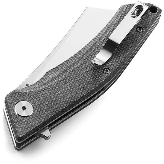 Bestech Knives Cubis Linerlock Black D2 Knife With Stonewash Satin Blade Micarta Handle EDC Ready by Bestech Knives
