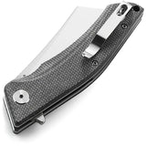 Bestech Knives Cubis Linerlock Black D2 Knife With Stonewash Satin Blade Micarta Handle EDC Ready by Bestech Knives