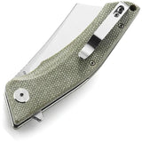 Bestech Cubis Linerlock Knife Beige Micarta D2 Tool Steel Blade Ceramic Bearings EDC by Bestech Knives