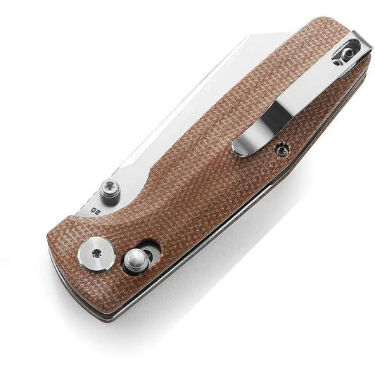 Bestech Slasher Reliable Axis Lock Knife With Satin D2 Blade And Natural Canvas Micarta Handle For EDC Enthusiasts by Bestech Knives