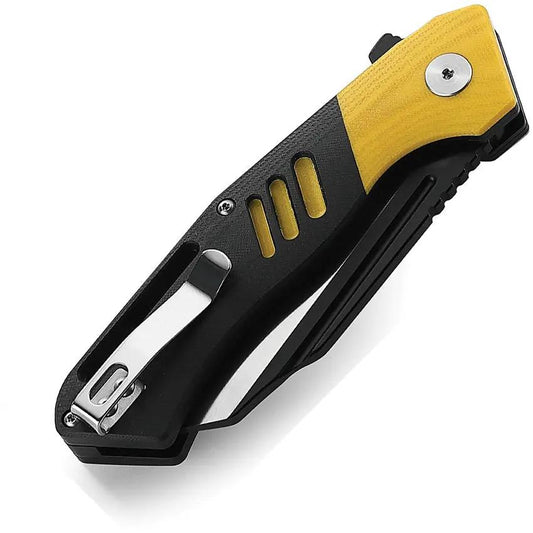 Bestech Knives Rockface Linerlock EDC Tactical Knife With D2 Tool Steel Blade Yellow G10 Extended Tang by Bestech Knives
