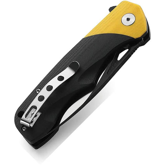 Bestech Knives Airstream Linerlock Yellow BG47A For EDC Enthusiasts D2 Tool Steel Blade G10 Handle Extended Tang by Bestech Knives