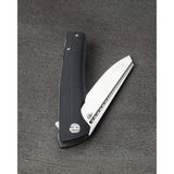 Bestech Slyther Linerlock Knife Black G10 Handle With 14C28N Steel 3.63 Inch Blade Extended Tang For EDC Enthusiasts by Bestech Knives
