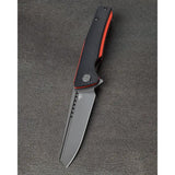 Bestech Knives Slyther Linerlock Knife 3.63in Gray Sandvik 14C28N Blade Black Red G10 EDC Ready by Bestech Knives