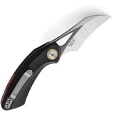 Bestech Knives Bihai Linerlock EDC Knife With Extended Tang Black Stonewash Satin 14C28N Blade And G10 Handle by Bestech Knives