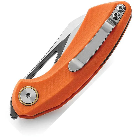 Bestech Bihai Linerlock EDC Knife Orange G10 Handle With 2.13in 14C28N Blade Extended Tang Thumb Pull by Bestech Knives