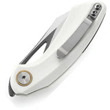 Bestech Knives Bihai Linerlock White G10 EDC Knife Premium 14C28N Sandvik Steel With Extended Tang BG53E by Bestech Knives