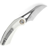 Bestech Knives Bihai Linerlock White G10 EDC Knife Premium 14C28N Sandvik Steel With Extended Tang BG53E by Bestech Knives