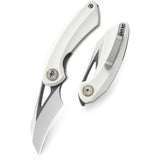 Bestech Knives Bihai Linerlock White G10 EDC Knife Premium 14C28N Sandvik Steel With Extended Tang BG53E by Bestech Knives