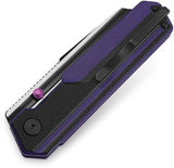 Bestech Premium Tardis Linerlock EDC Knife D2 Blade Black Purple G10 Handle Thumb Stud Pocket Clip For Knife Collectors by Bestech Knives