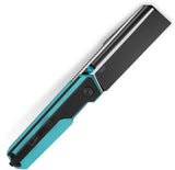 Bestech Knives Tardis Linerlock Knife Black Teal G10 D2 Tool Steel 3.13in Blade Thumb Stud Pocket Clip for EDC Fans by Bestech Knives