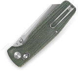 Bestech Knives Slasher Axis Lock Folding Knife EDC Ready Green Canvas Micarta BG56B1 D2 Tool Steel Three Inch Blade by Bestech Knives