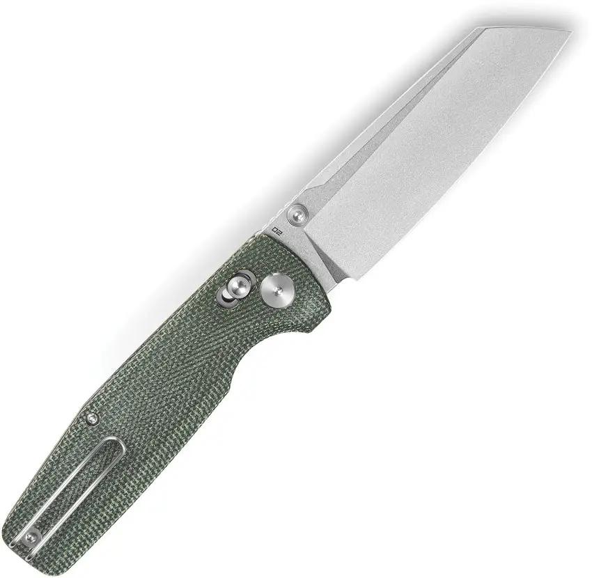 Bestech Knives Slasher Axis Lock Folding Knife EDC Ready Green Canvas Micarta BG56B1 D2 Tool Steel Three Inch Blade by Bestech Knives
