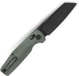Bestech Knives Slasher Axis Lock Folding Knife With D2 Blade And Green Canvas Micarta For EDC Enthusiasts by Bestech Knives