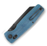 Bestech Knives Slasher Axis Lock EDC Knife With D2 Blade Blue Micarta Handle Stonewashed Finish BG56C-2 by Bestech Knives