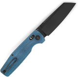 Bestech Knives Slasher Axis Lock EDC Knife With D2 Blade Blue Micarta Handle Stonewashed Finish BG56C-2 by Bestech Knives