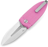 Bestech Knives Ququ Button Lock Knife Pink G10 EDC 14C28N Satin Spear Point Blade Premium by Bestech Knives