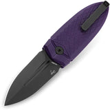 Bestech Knives Ququ Button Lock EDC Knife With Purple G10 Handle DLC Blade 14C28N by Bestech Knives