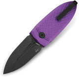 Bestech Knives Ququ Button Lock Knife With Purple Aluminum Handle DLC Blade 14C28N Sandvik Spear Point EDC Enthusiasts by Bestech Knives