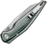 Bestech Knives Snakebird Button Lock Green Micarta BG58A EDC Knife Stonewash Satin 14C28N Sandvik Blade by Bestech Knives