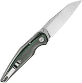 Bestech Knives Snakebird Button Lock Green Micarta BG58A EDC Knife Stonewash Satin 14C28N Sandvik Blade by Bestech Knives