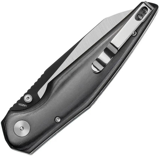 Bestech Knives Snakebird Button Lock EDC Knife With 14C28N Sandvik Blade Black Micarta by Bestech Knives