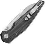Bestech Knives Snakebird Button Lock Knife BG58C Black Micarta Handle EDC Ready Stonewash Satin 14C28N Blade by Bestech Knives