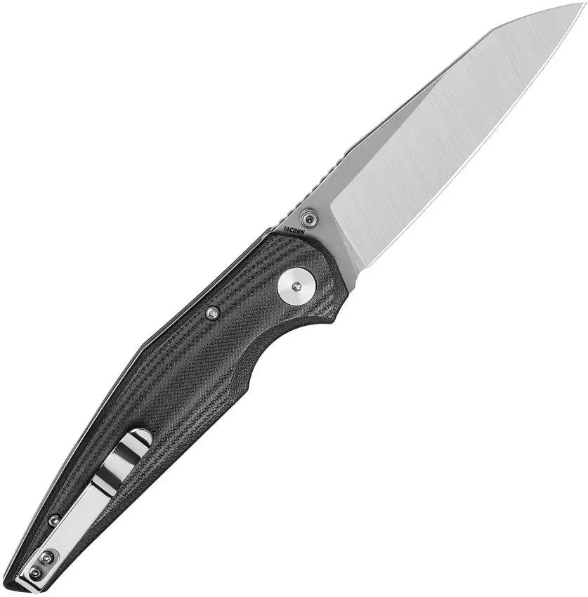 Bestech Knives Snakebird Button Lock Knife BG58C Black Micarta Handle EDC Ready Stonewash Satin 14C28N Blade by Bestech Knives