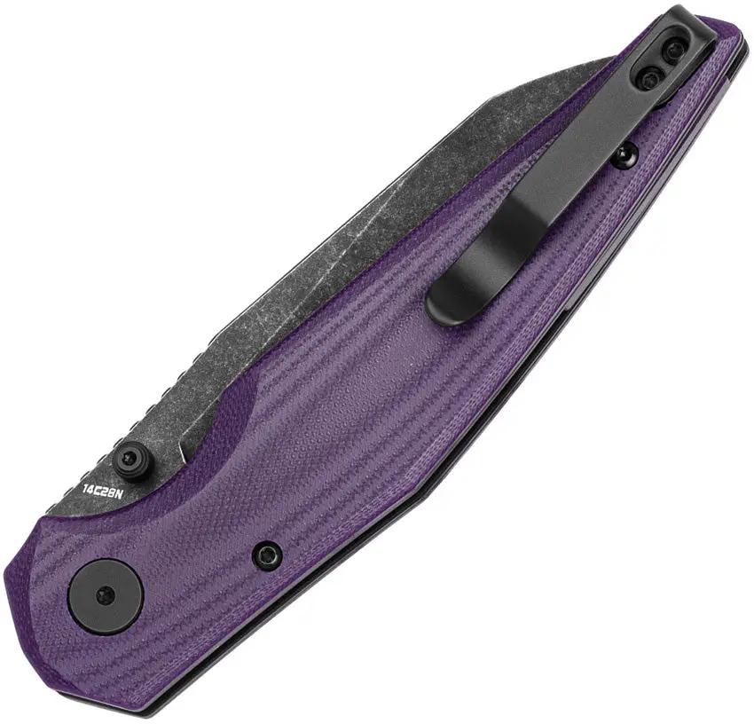 Bestech Knives Snakebird Button Lock Purple G10 EDC Knife With 14C28N Sandvik Sheepsfoot Blade by Bestech Knives