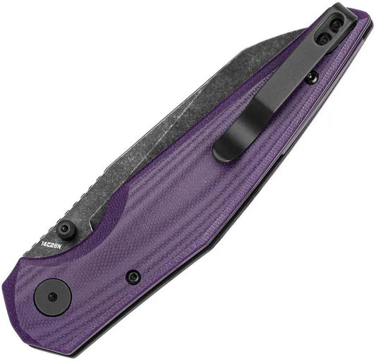 Bestech Knives Snakebird Button Lock Purple G10 EDC Knife With 14C28N Sandvik Sheepsfoot Blade by Bestech Knives