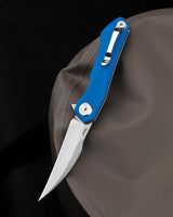 Bestech Ivy Premium Linerlock Knife For EDC Enthusiasts Blue G10 Handle 3In 14C28N Sandvik Stainless Blade Extended Tang by Bestech Knives